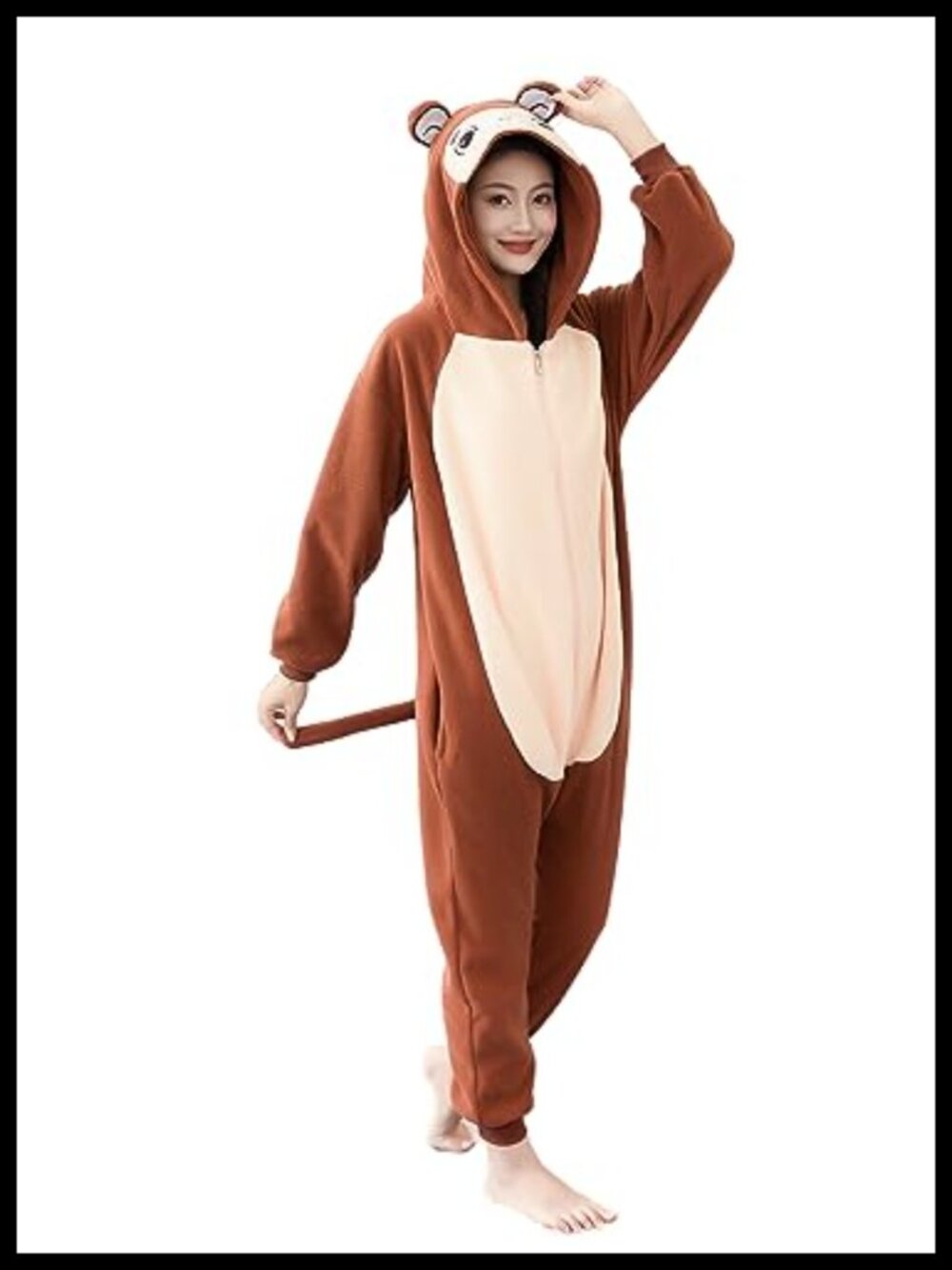 Fleece Animal Onesie Pajamas Hooded Cosplay Halloween Costume Adult